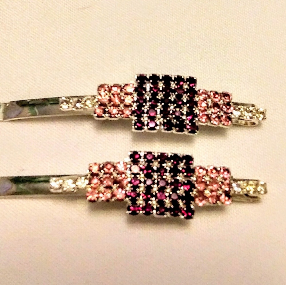 Two Rhinestone hair pins